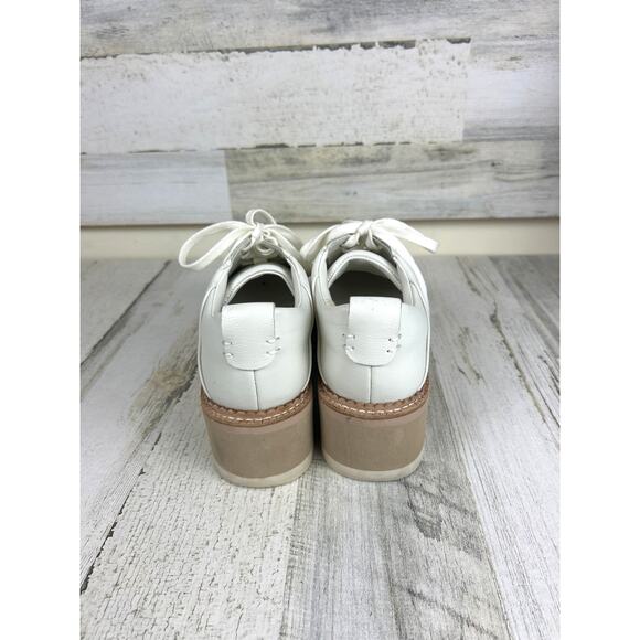 Dolce Vita Women’s 7.5 White Leather Toyah Platform Lace-Up Sneakers shoe - Picture 5 of 8